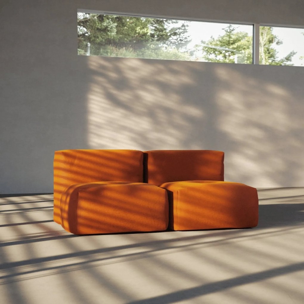 Soft Zitzak Indoor 2 Seater - Orange Jaquard