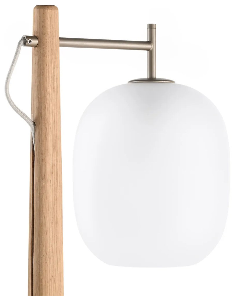 Vloerlamp in eik, metaal en mat glas, Navida