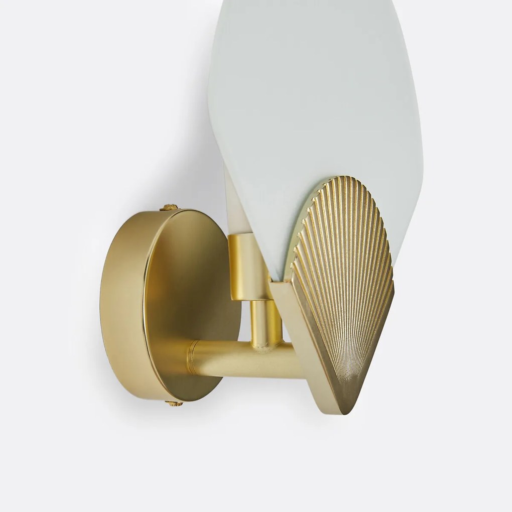 Wandlamp in messing en opaline glas, Alcance