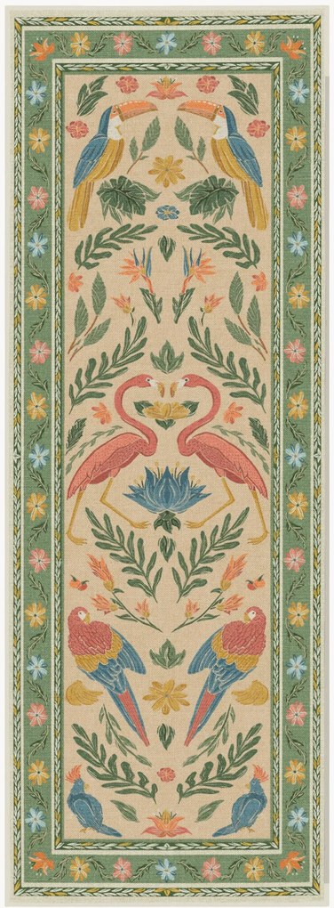 Wasbare loper Birds of a Feather van Iris Apfel