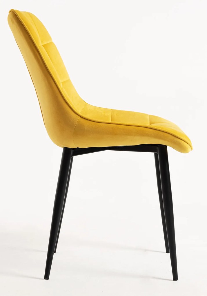 Set van 4 fluwelen Cade Stoelen