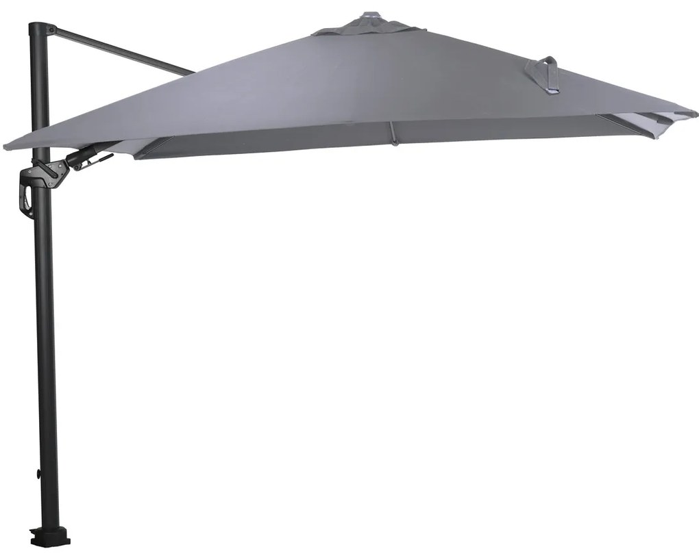 Garden Impressions Hawaii Lumen LED zweefparasol 300x300 -donker grijs - licht grijs