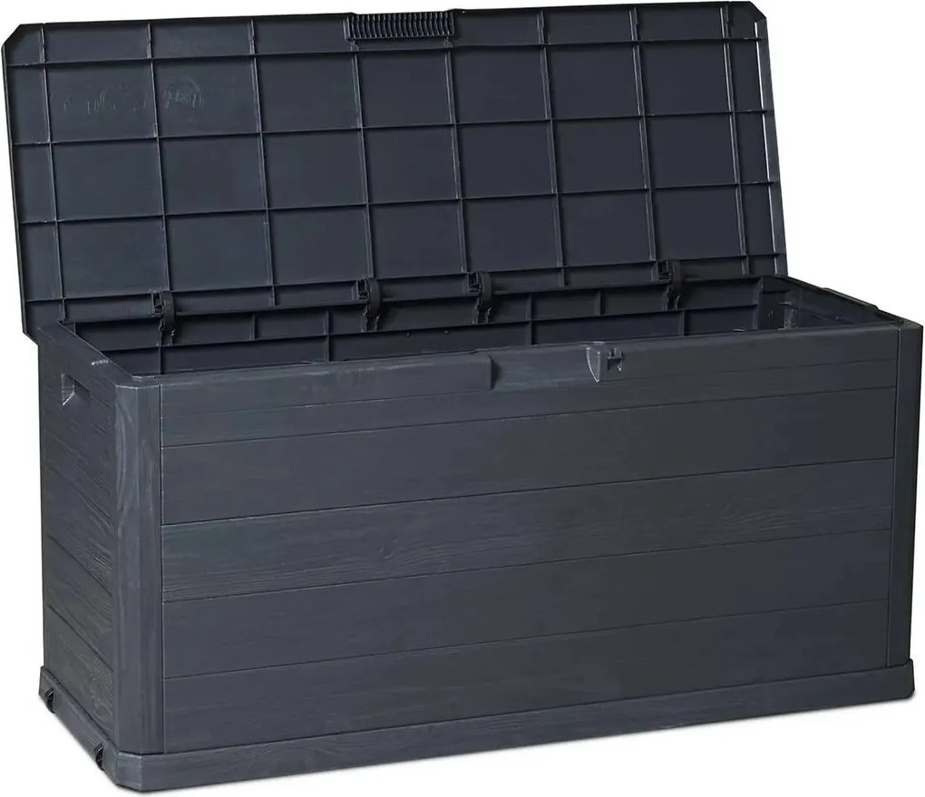 Toomax Woody's Kussenbox - 280L - Donker Antraciet - Verrijdbaar - Binnenmaat 112 x 39,5 x 52,5 cm - Buitenmaat 117 x 45 x 56 cm