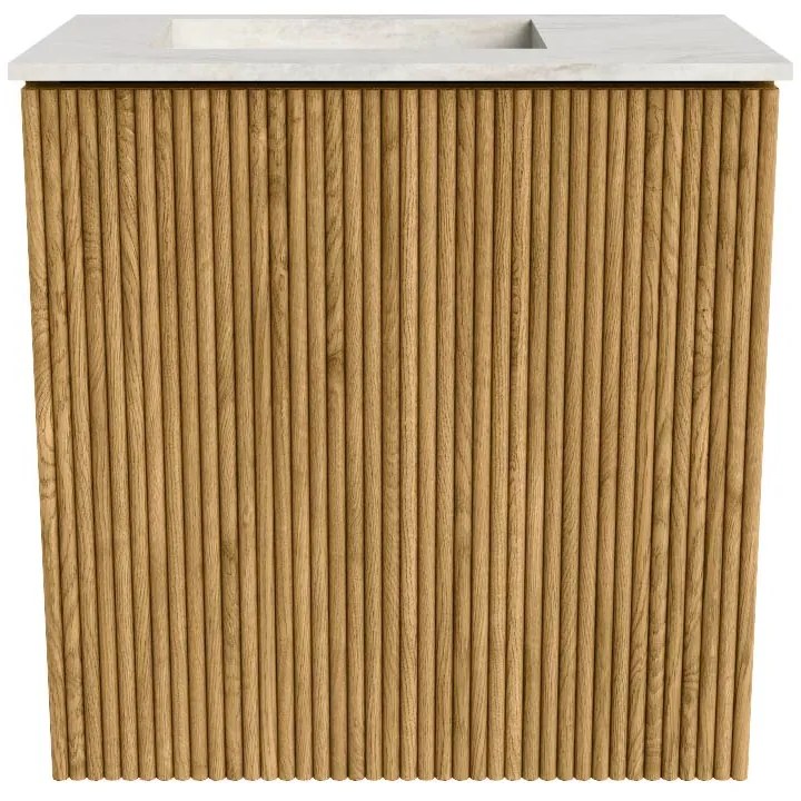Mondiaz Joya DLux 40cm toiletmeubel oak met wastafel faye links zonder kraangat ostra