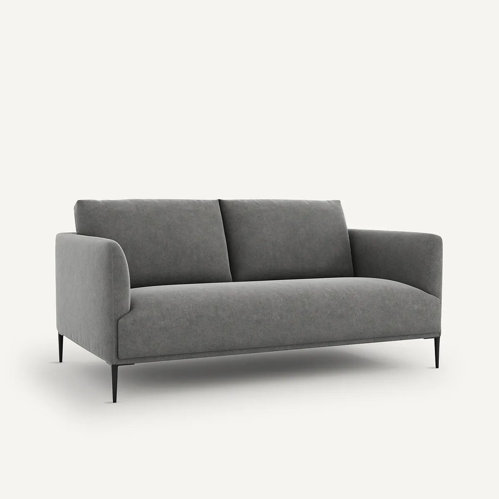 Compacte zitbank in stonewashed fluweel, Oscar, design E. Gallina