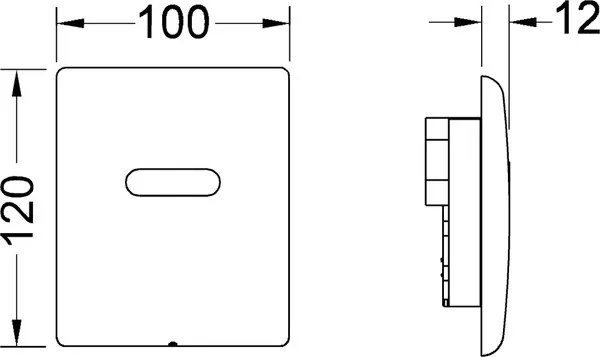 TECE Planus elektronische urinoir drukplaat 6V batterij RVS