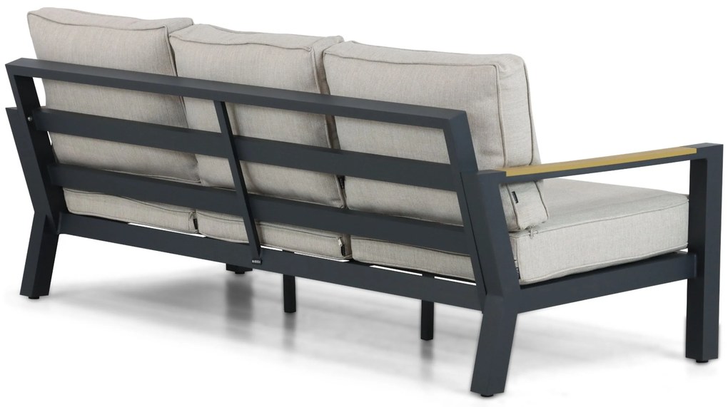 Stoel en Bank Loungeset 5 personen Aluminium/Polywood (teakfinish) Grijs Lifestyle Garden Furniture Bilbao