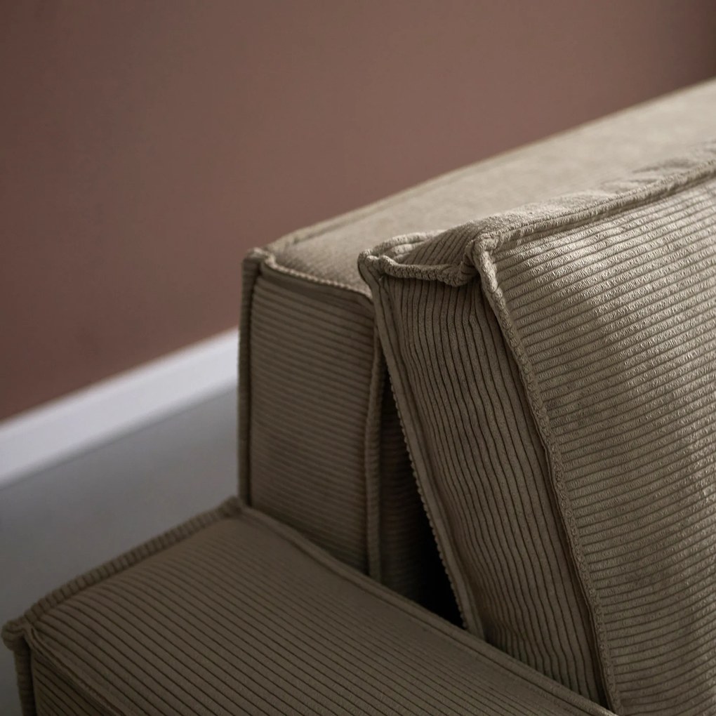 Beige Slaapbank Chaise Longue Links