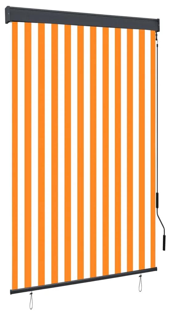 vidaXL Rolgordijn voor buiten 120x250 cm wit en oranje