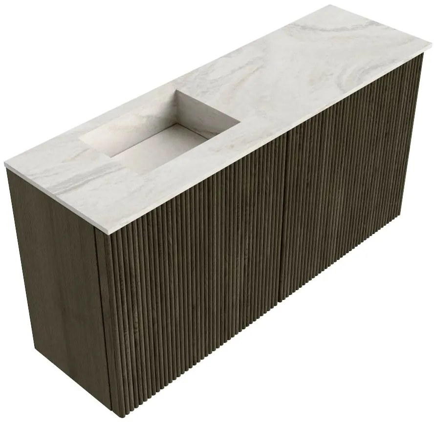 Mondiaz Joya DLux 80cm toiletmeubel shadow met wastafel faye links 1 kraangat ostra