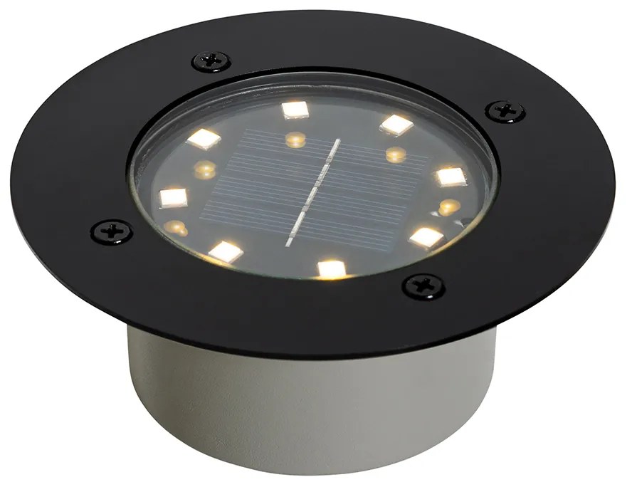 Buitenlamp Set van 6 grondspots zwart incl. LED IP65 Solar - Terry Modern IP65 Buitenverlichting