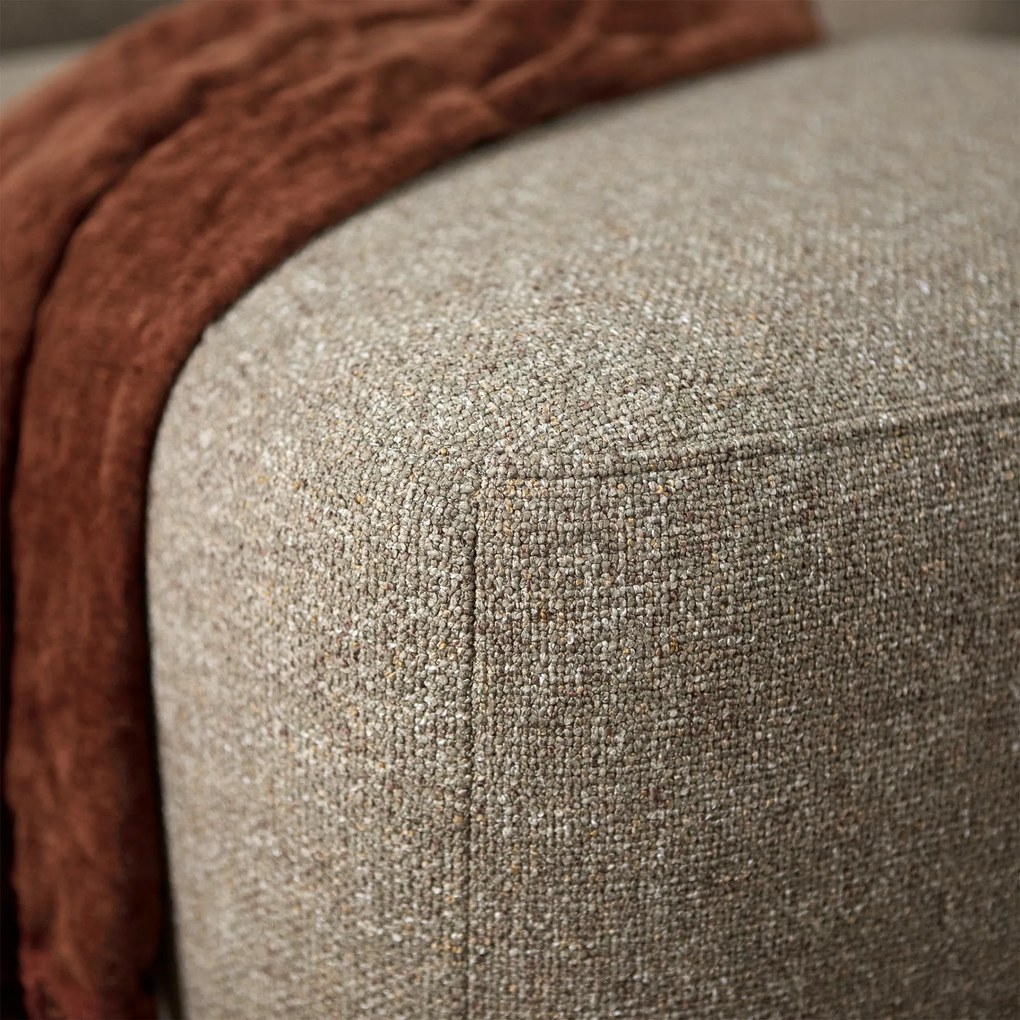 Moderne Hoekbank Rechts Taupe Stof