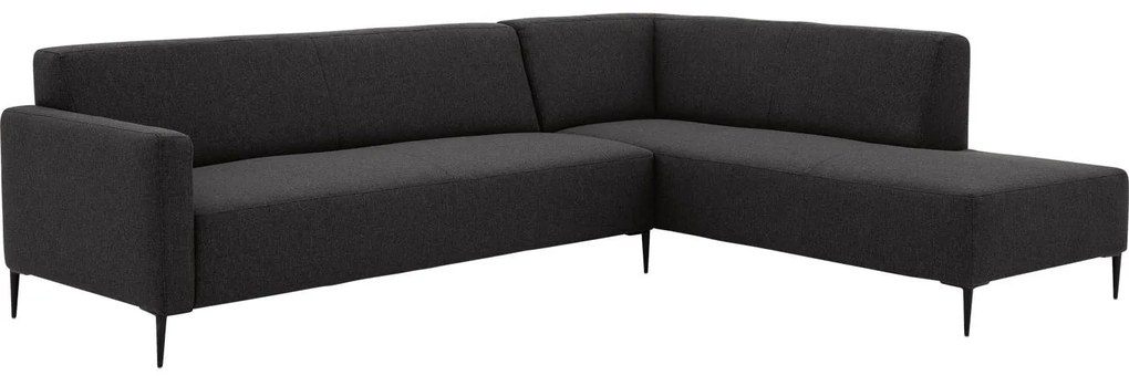 Goossens Key West grijs, stof, 3-zits, modern design met ligelement rechts