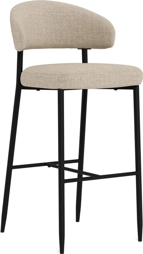 Mazzoni IRIS Beige (stof Basel 24)/zwart onderstel - GESTOFFEERDE BARKRUK VOOR KEUKEN/BAR