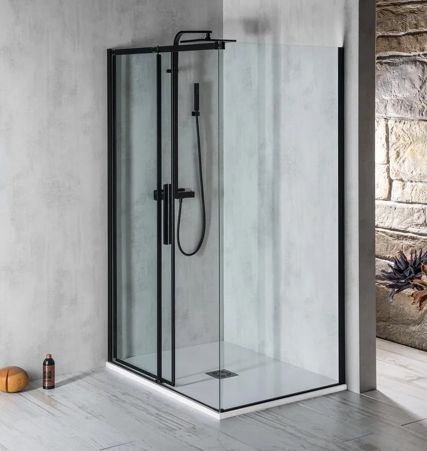 Polysan Altis douchecabine rechthoekig 140x80cm zwart mat