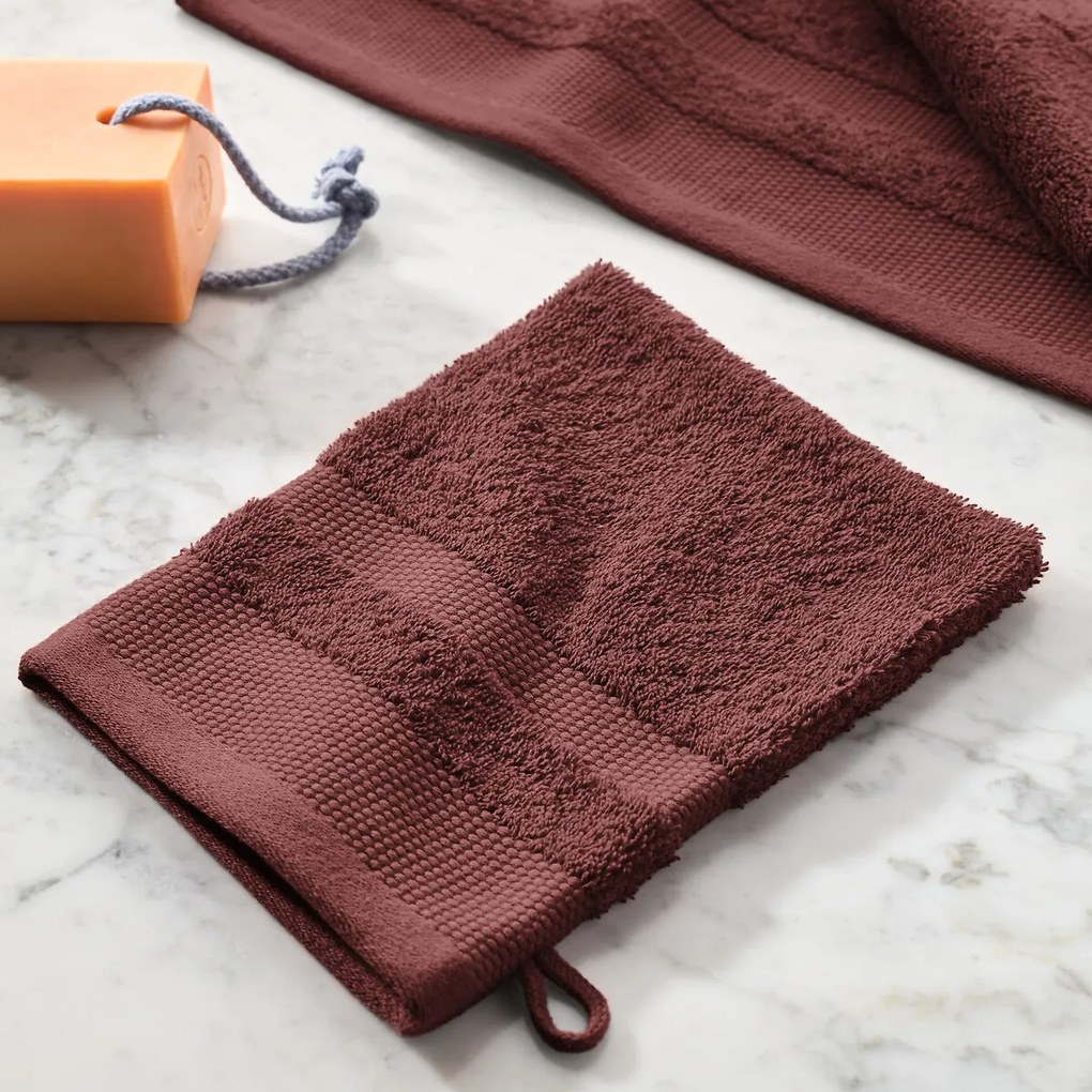 Set van 4 washandjes in gekamd katoen 600g/m2, Kheops