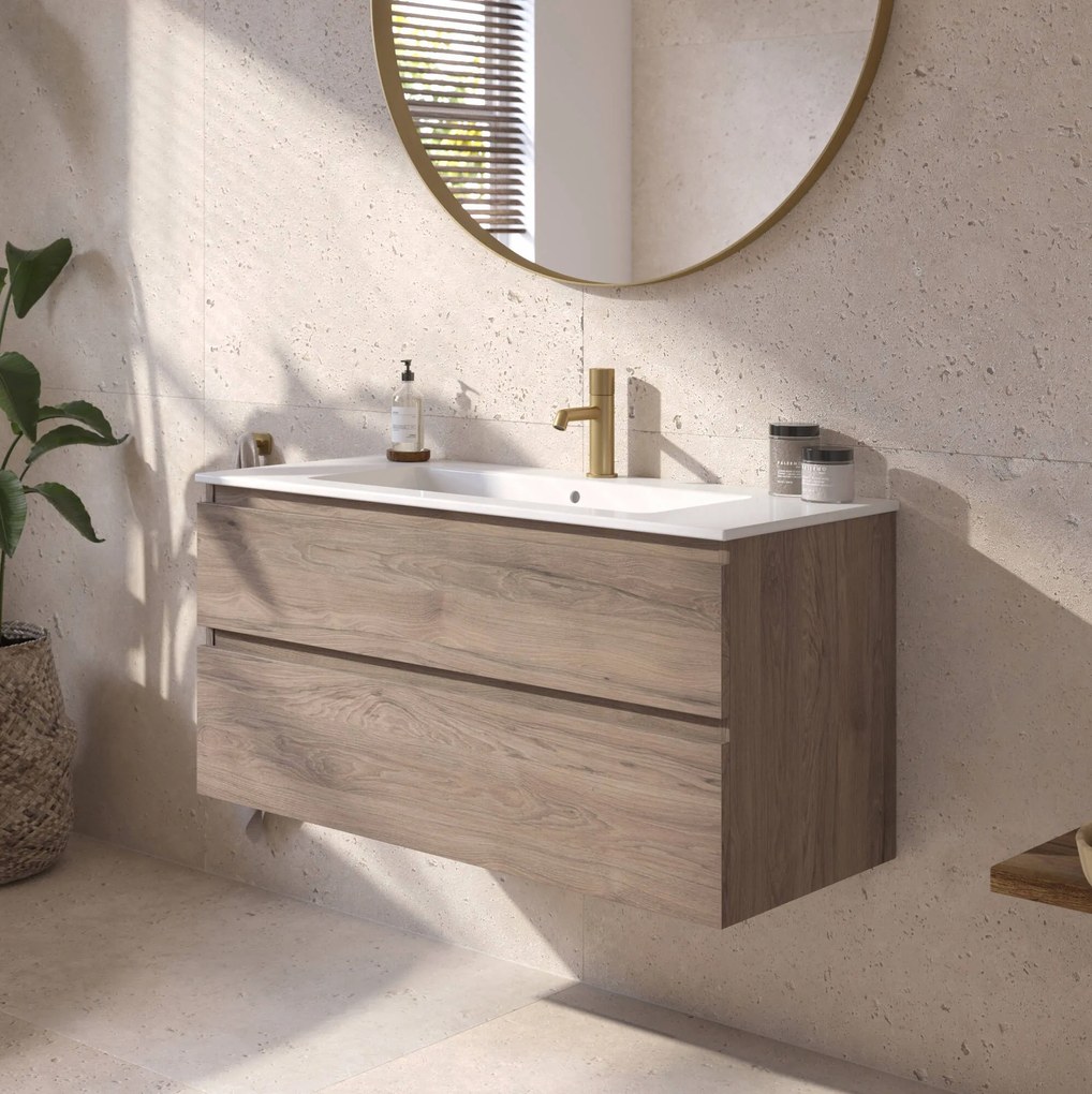 Ben Tendenza badmeubel incl. keramische wastafel 100x46x62cm congo bruin