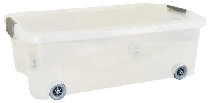 Onder-het-bed clipbox - transparant - 59,3x38x20 cm