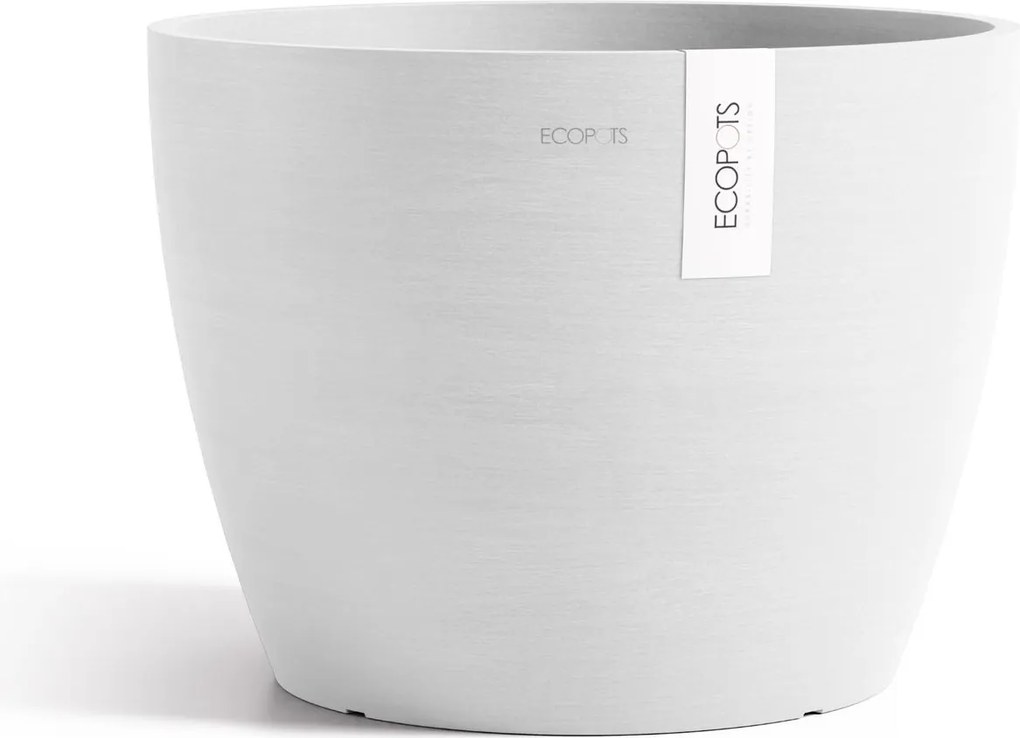 Ecopots bloempot Stockholm 45 - Rond - Pure White -Ø45 x H34,2 cm