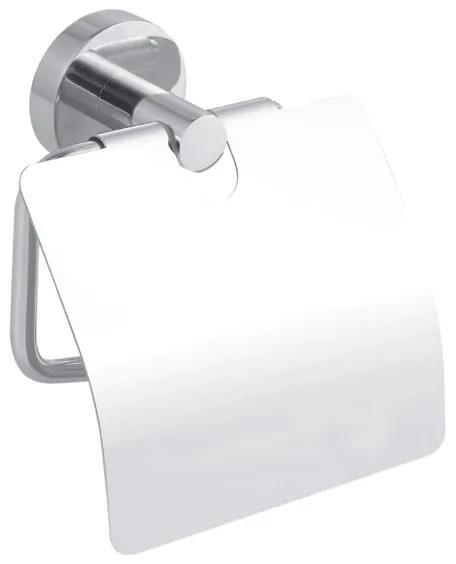 Tesa Smooz Toiletrolhouder met klep 13.5x15.5x8.5cm zonder boren Zelfklevend Verchroomd Metaal chroom 40315-00000-00
