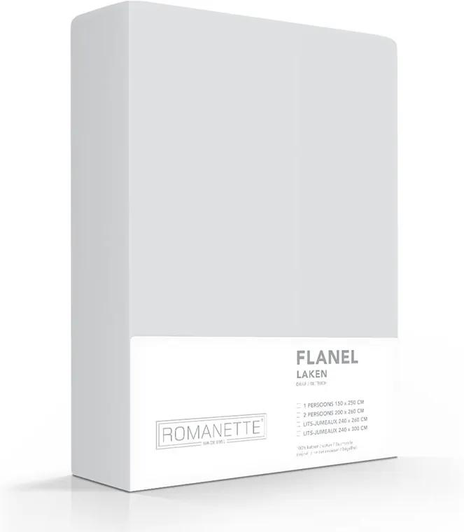Romanette Laken Verwarmend Flanel - Zilver 150 x 250 cm