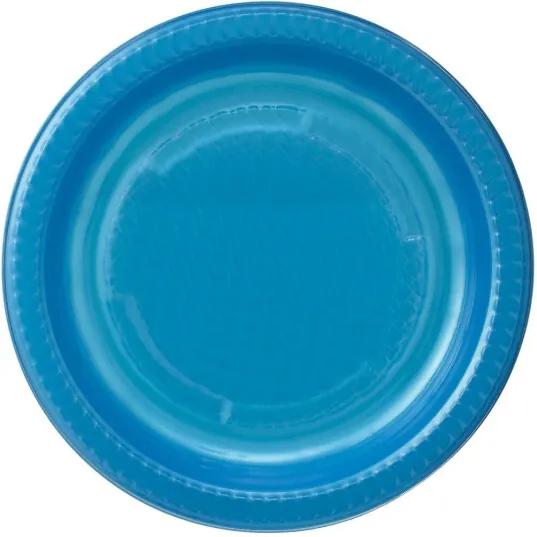 Plastic Borden - 17.5 Cm - Blauw - 10 Stuks (blauw)