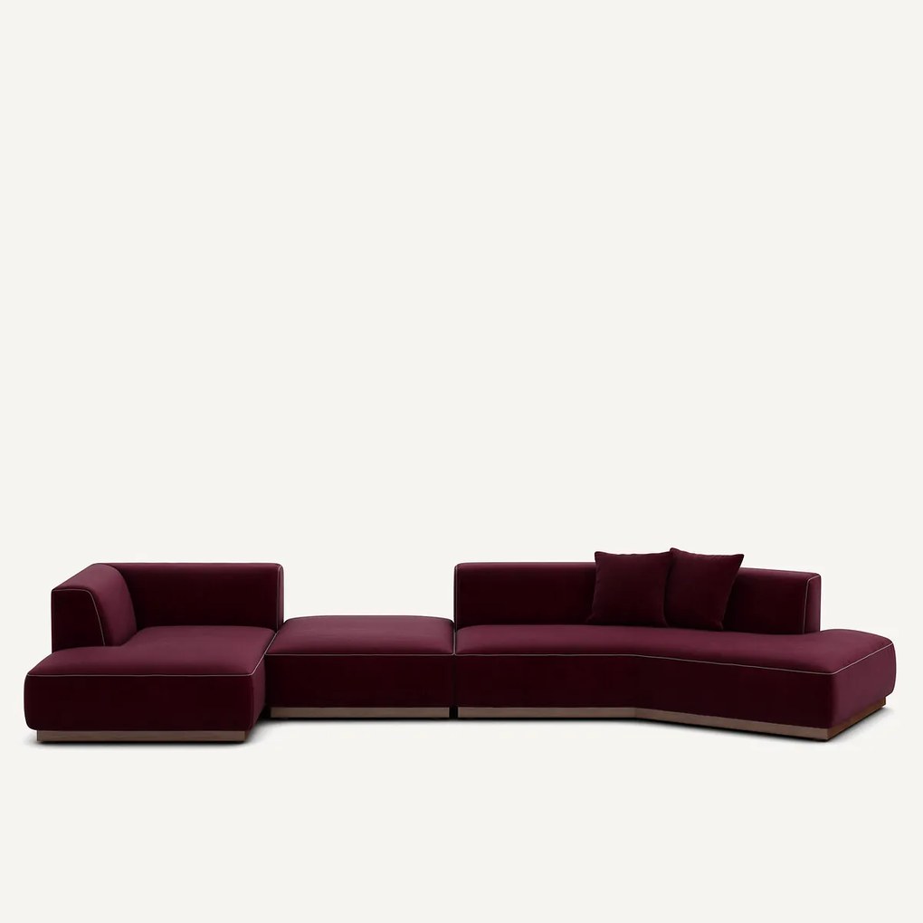 Open hoekbank links XL fluweel, Jacopo