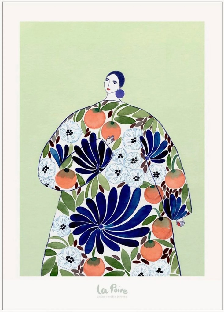 Ingelijste digitale print Orange Coat