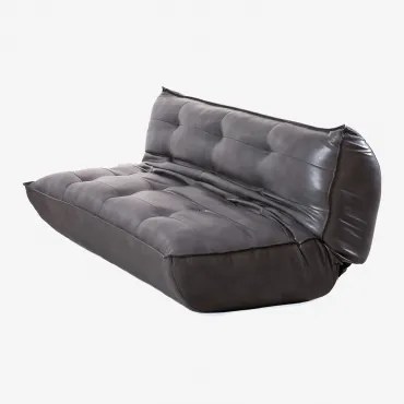 3-zits Slaapbank In Imitatieleer Mati Grijs - Sklum