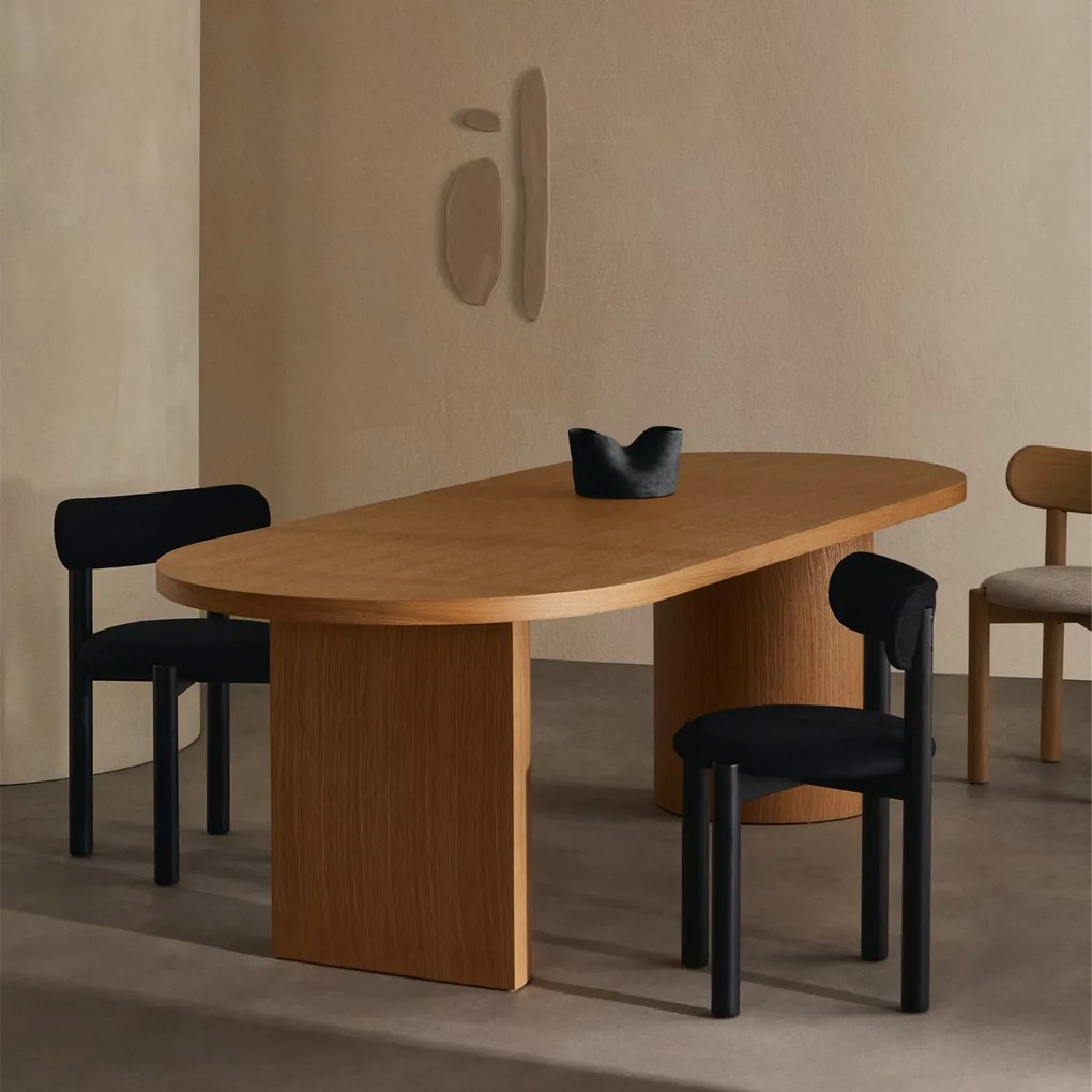 Kave Home Nealy Ovale Eettafel Eikenfineer 200 X 100 Cm - 200 X 100cm.