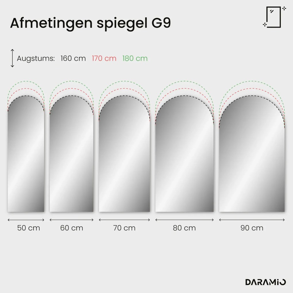 Atypische spiegel met LED-verlichting G9