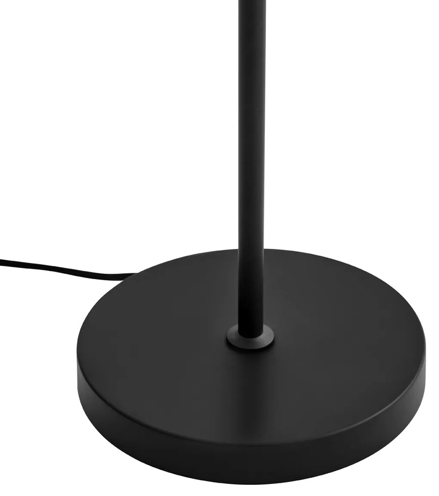 Art Deco vloerlamp zwart met smoke glas - Vidro