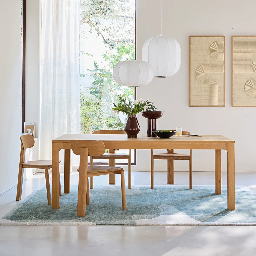 Tafel in massief eik met verlengstukken Théadora