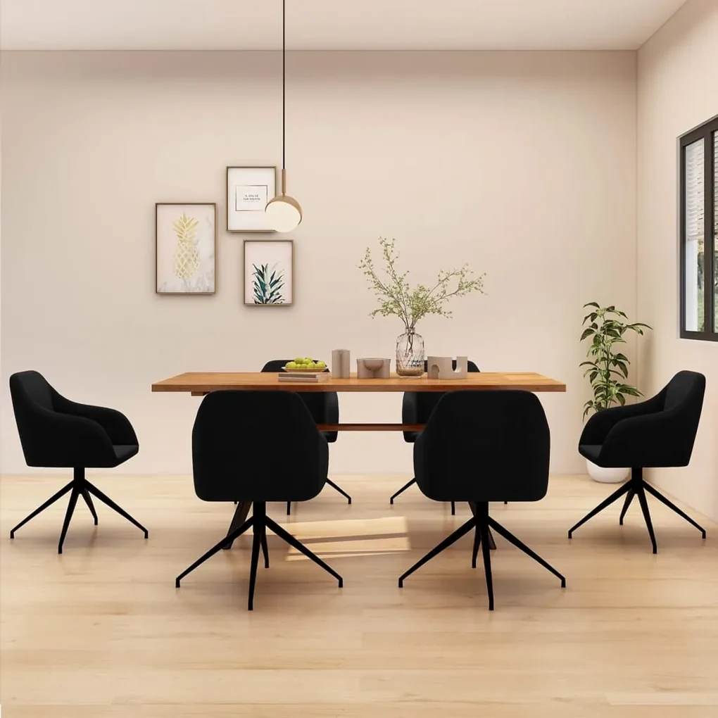vidaXL Eetkamerstoelen 6 st fluweel zwart