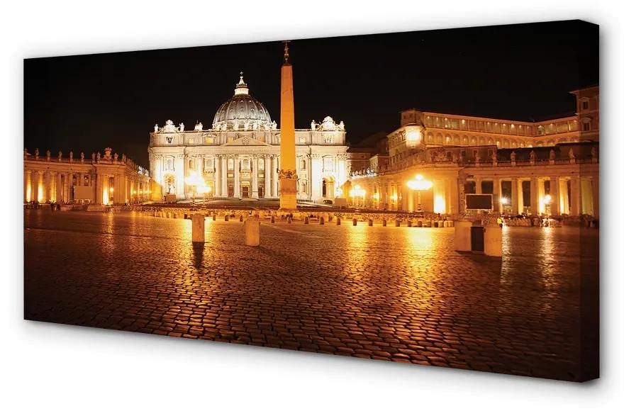 Foto op canvas Rome basilica square night 100x50 cm