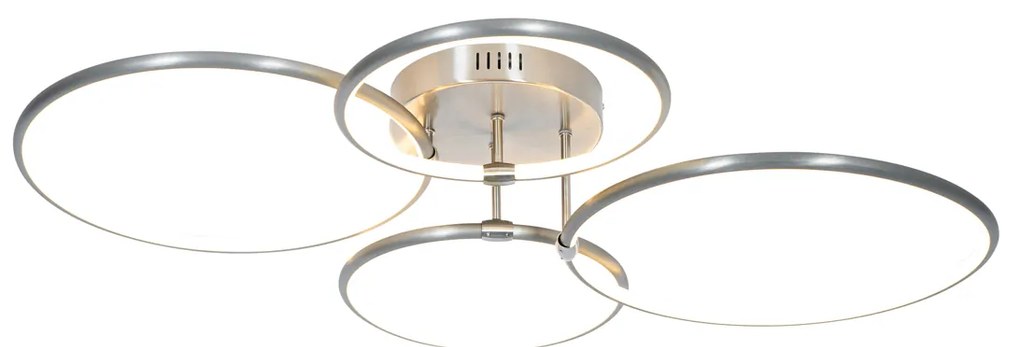 Design plafondlamp staal incl. LED 3-staps dimbaar 4-lichts - Joaniqa