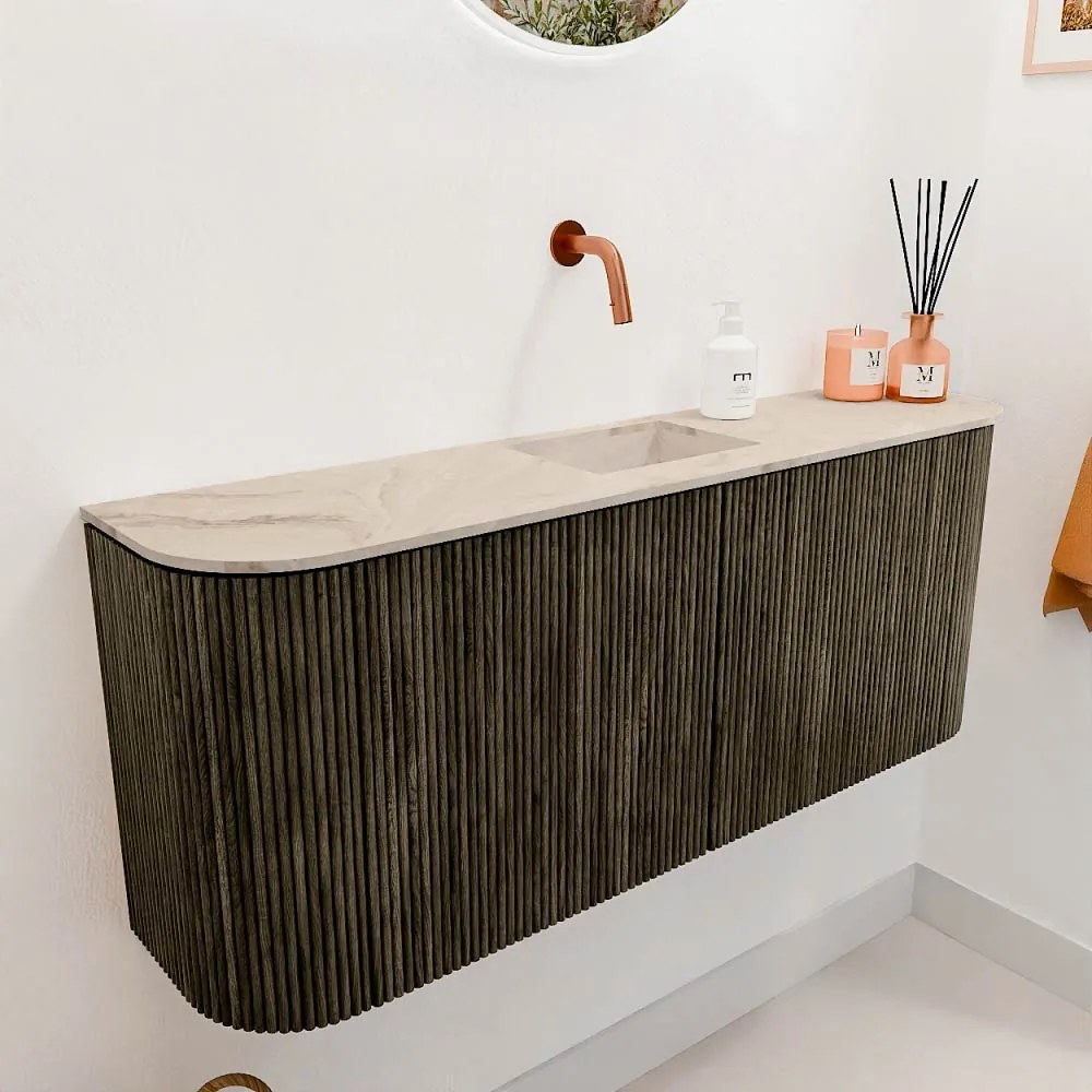 Mondiaz Joya DLux 105cm toiletmeubel ronding links/rechts shadow met wastafel faye midden zonder kraangat frappe