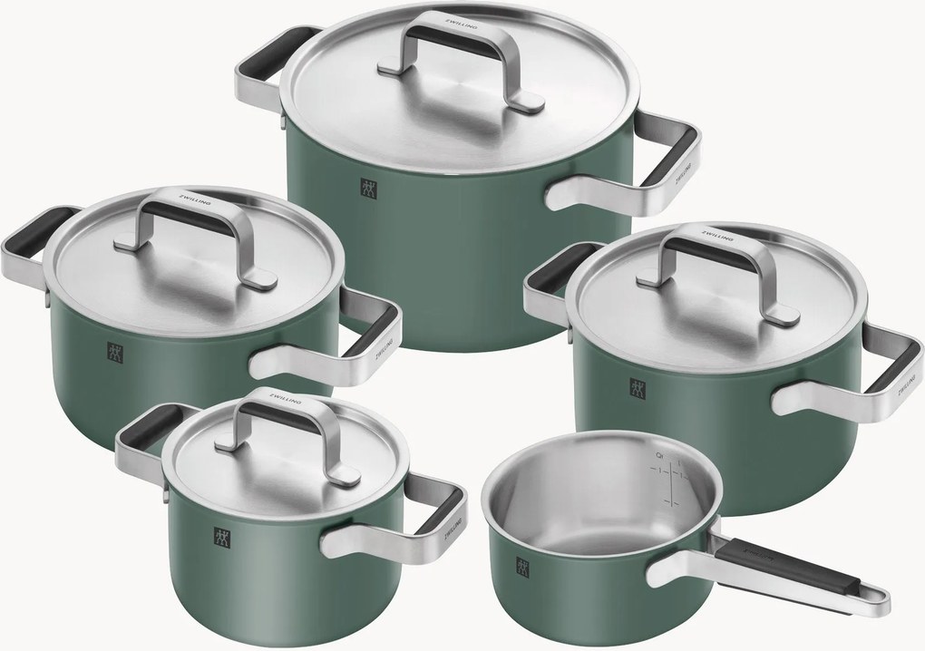 Kookpottenset Pure van edelstaal, 5-delig