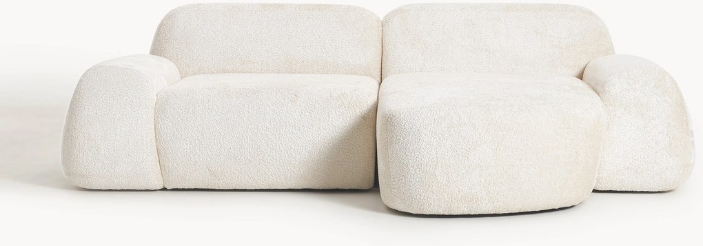 Modulaire teddy-bouclé hoekbank Wolke (3-zits)