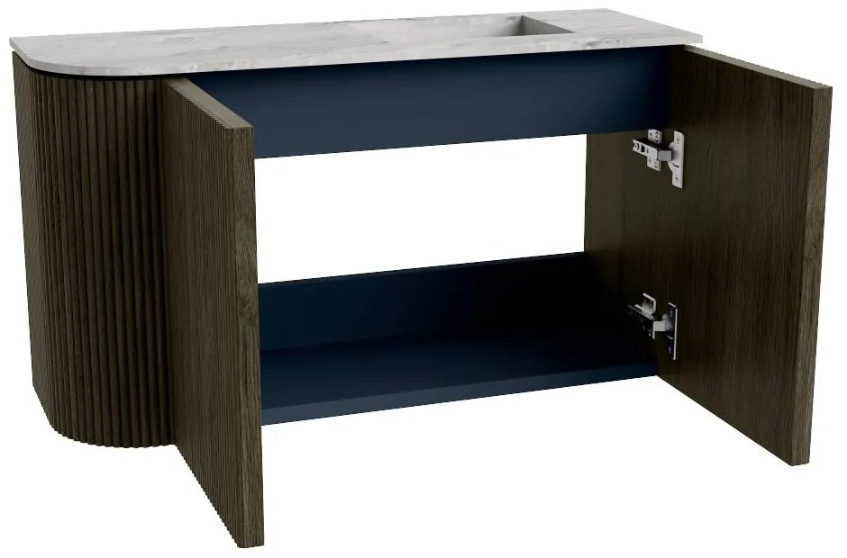 Mondiaz Joya DLux 70cm toiletmeubel ronding links shadow met wastafel faye rechts zonder kraangat glace