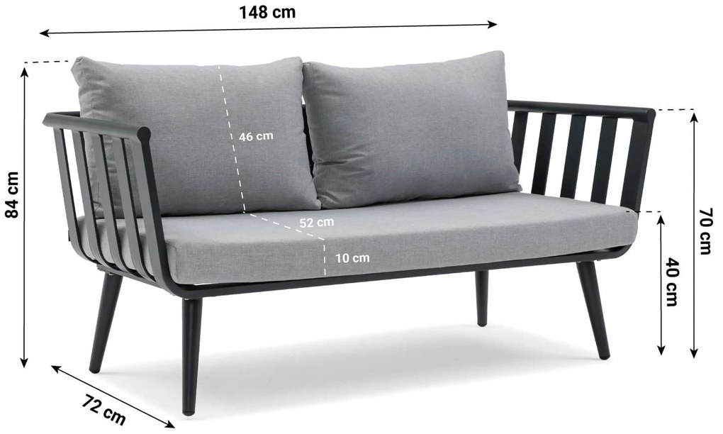 Stoel en Bank Loungeset 5 personen Aluminium Grijs De Laan Projects