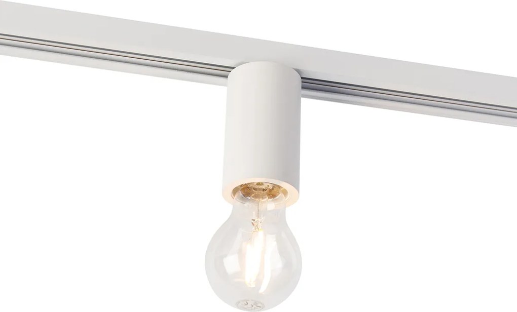 E27 fitting met rail ophanging voor 1-fase rail wit - Iconic Jeana