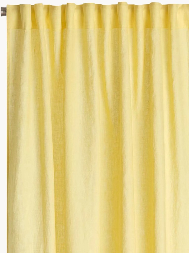 Linnen lichtdoorlatende multibandgordijnen Malva, 2-delig, B 135 cm