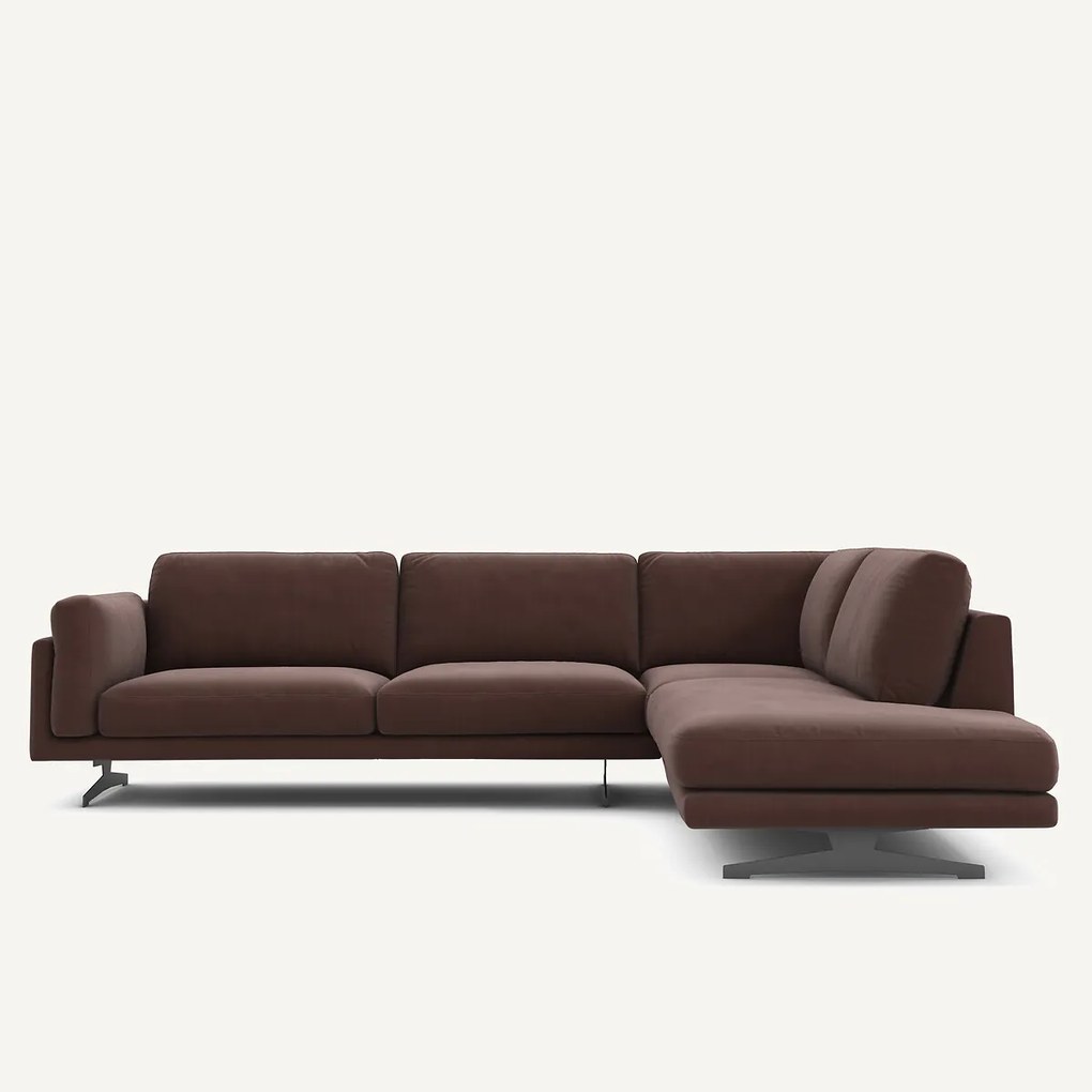 Hoekbank in fluweel linnen, César