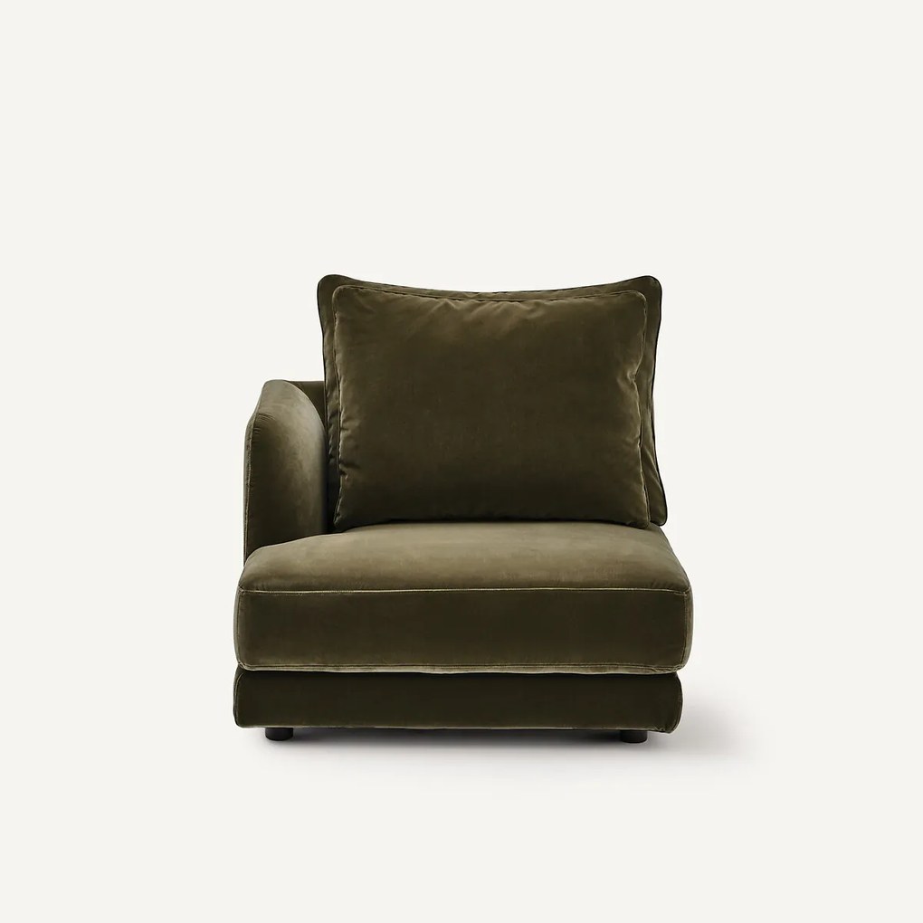 Halve bank links, modulair, van fluweel, TIBERIO