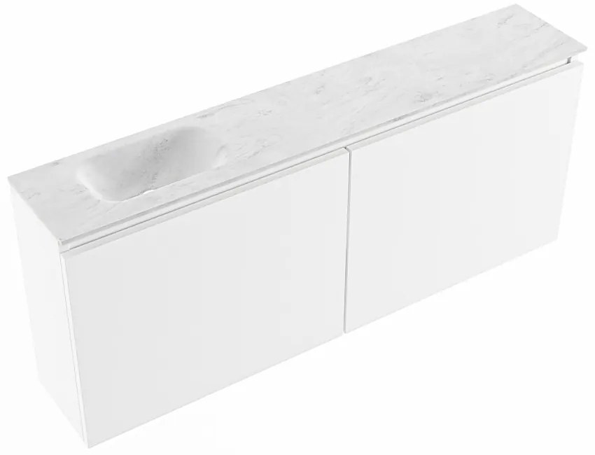 Mondiaz Ture DLux toiletmeubel 120cm talc met wastafel opalo links zonder kraangat