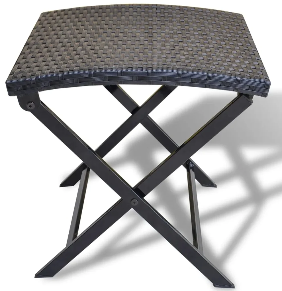vidaXL Kruk inklapbaar poly rattan zwart