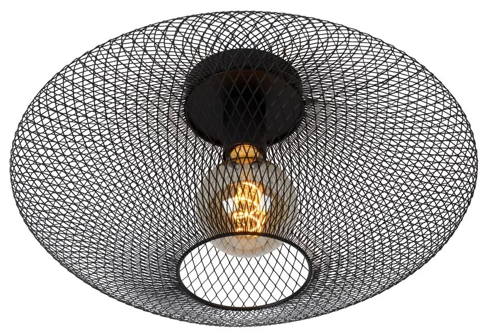 Lucide Mesh plafondlamp 45cm 1x E27 zwart