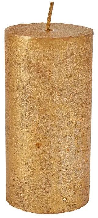 Kaars rustiek - goud - 5x10 cm