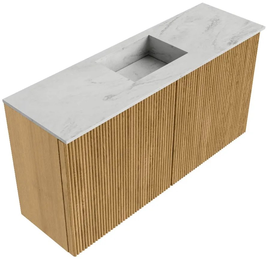 Mondiaz Joya DLux 80cm toiletmeubel oak met wastafel faye midden zonder kraangat opalo